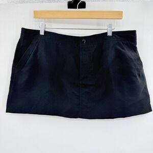 Croft & Barrow Athletic Skort Womens 16 Black Resort Swim Active Mini Pocket